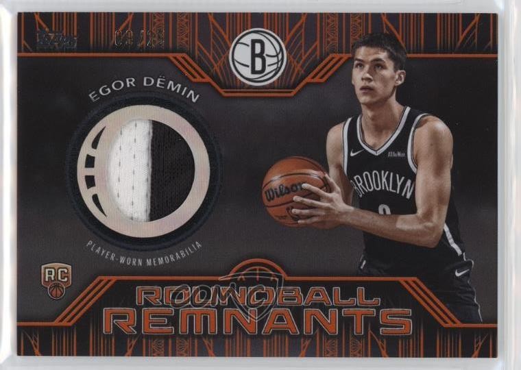 2025-26 Topps Rookie Roundball Remnants Orange Rainbow /25 Egor Demin Dëmin 10b8