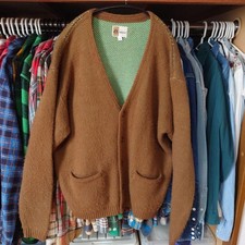 Penney's TOWNCRAFT Brown Cardigan Size M - Mohair Feel