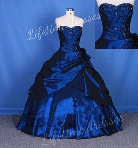 Satin viktorianisches Brautkleid eine Linie von der Schulter Vintage Brautkleid - Bild 2 von 4