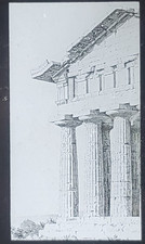 Temple of Ceres, Southwest Corner, Paestum, Greece, Magic Lantern Glass Slide