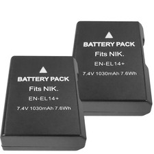 2-Pack EN-EL14 Camera Battery for Nikon D3100 D3200 D5300 D5200 D5100 Rplacement