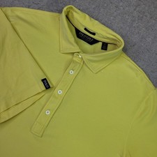 Polo Golf Ralph Lauren Stretch Lisle Shirt Men L Yellow Short Sleeve Preppy Polo
