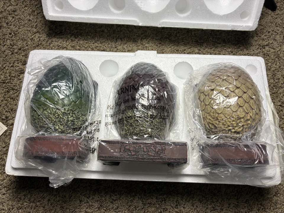  Game of Thrones Dragon Egg Bookends all 3 Three 7" - Image 2 of 4