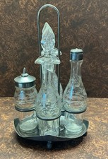 Victorian Rogers Smith Cruet Castor Condiment Set FLAWED Antique Silver Plate