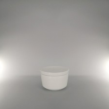 Royal Copenhagen Barattolo Burro Scanalato Bianco con Coperchio (6,5 cm / 42 cl) - #202/203-aa