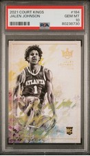 Jalen Johnson 2021-22 Panini Court Kings RC Rookies IV #184 Hawks SSP PSA 10 