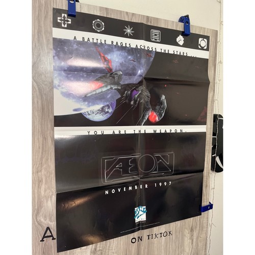 1997 Aeon Promo Poster 28 x 22 White Wolf "A battle rages across the stars"