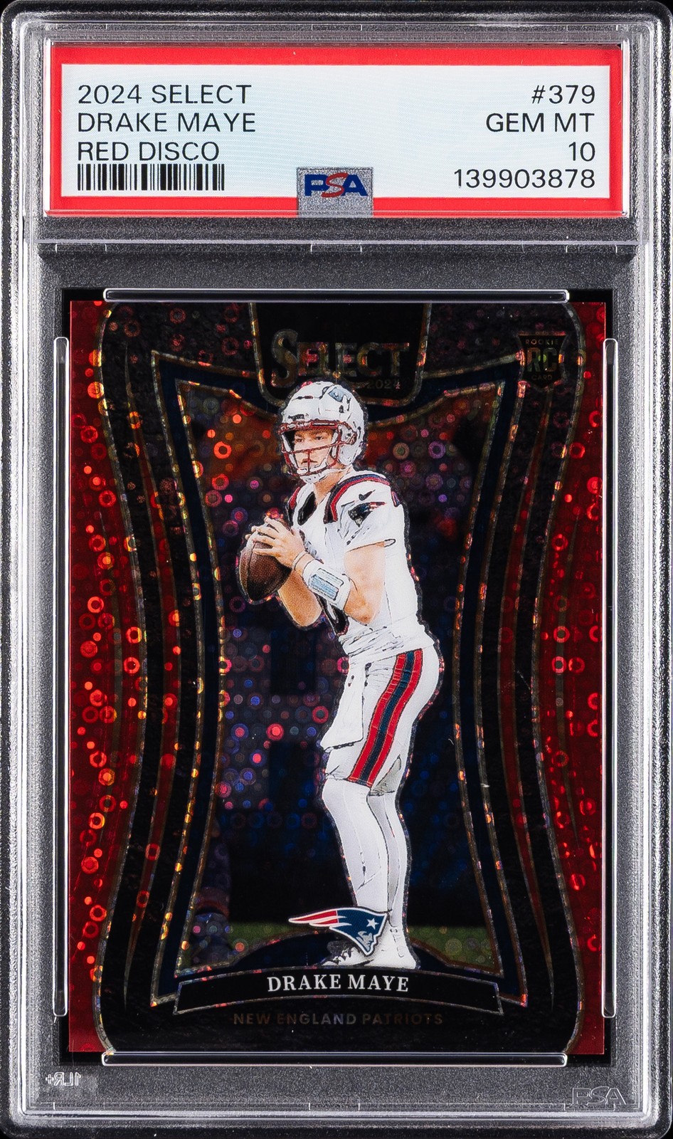 2024 PANINI SELECT RED DISCO #379 DRAKE MAYE ROOKIE RC 20/49 PSA 10