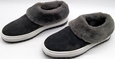Blondo Womens Suri Gray  Suede Waterproof Round Toe Low Top Slip On Shoes Sz 5 M