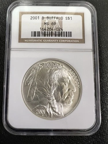 2001-D Buffalo Silver Dollar Commemorative NGC MS-69
