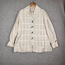 Vintage Norm Thompson Blouse Womens Large Ivory Silk