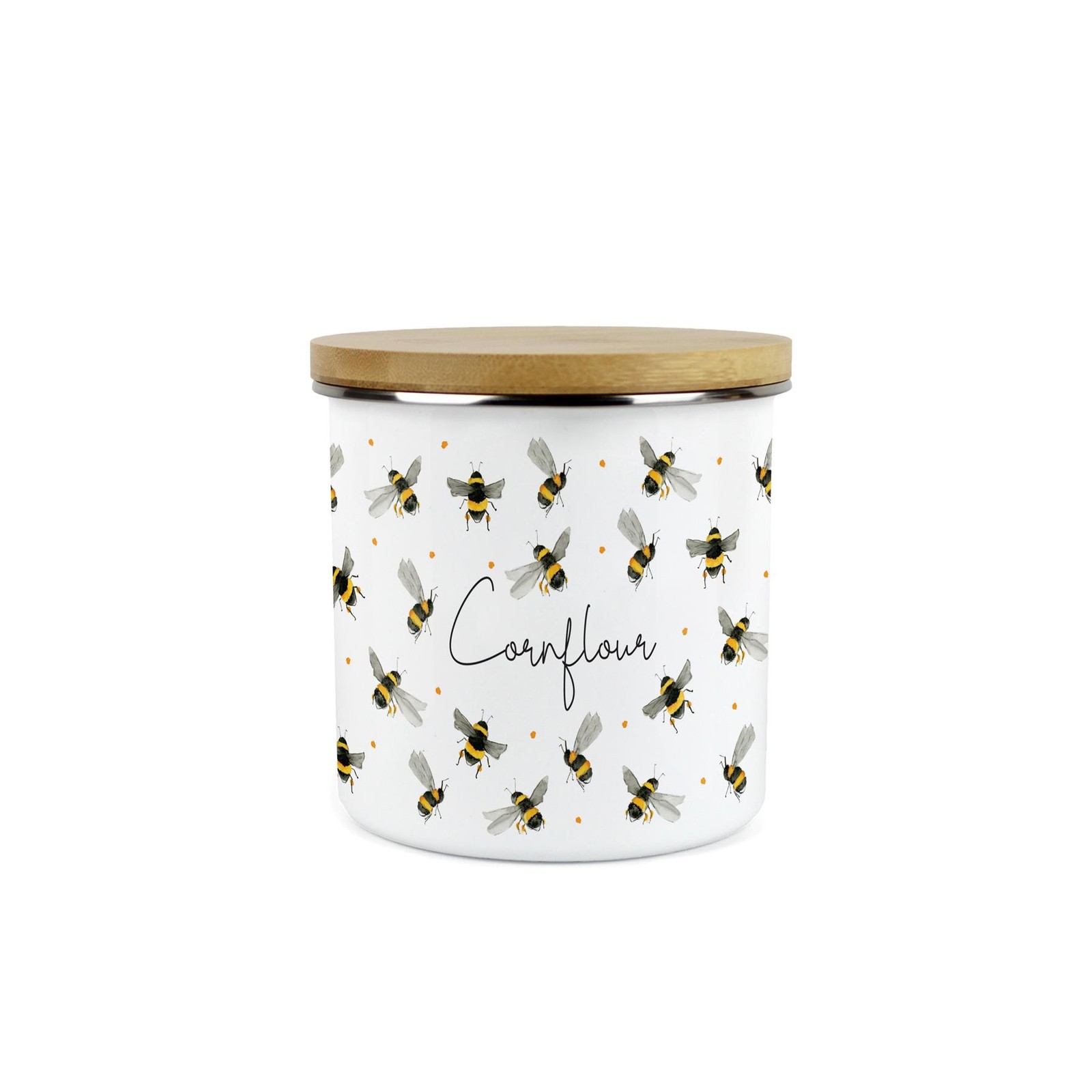 Scattered Bees Cornflour Canister - Bumblebees Medium Kitchen Storage Jar