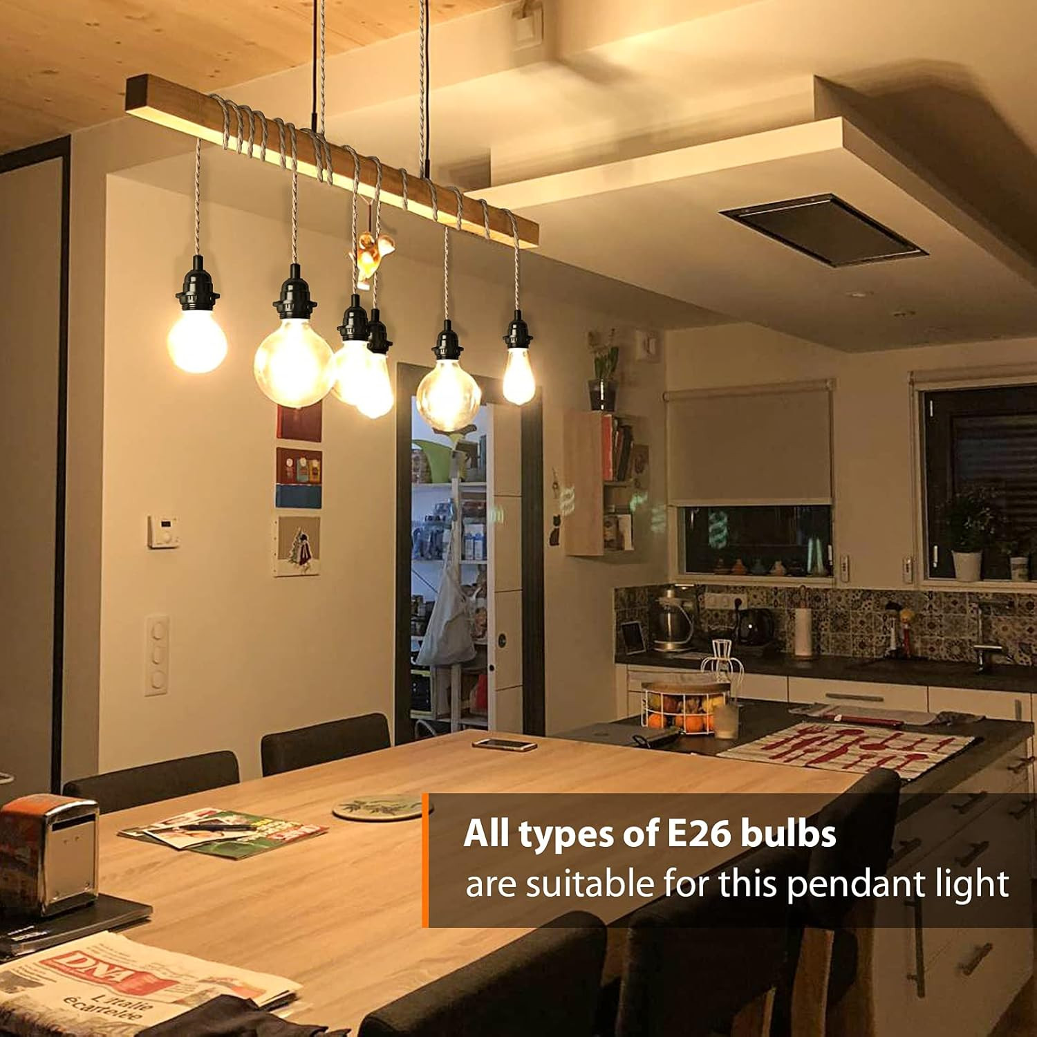 Plug in Hanging Light Fixture, 15FT Pendant Lamp Lights Cord with Switch Cord E2