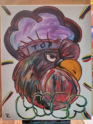 Abstract Painting 11x14 Original Art   Expressionist Street Pop Art Wall Decor