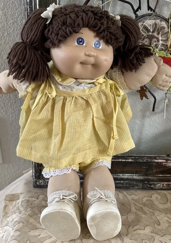 Brown Hair Braids Blue Eyes Girl Doll 1978 1982 Cabbage Patch Kids Vintage Orig.