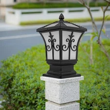 LED Solar Powered Fence Post Light Gate Lamp Outdoor Garden Waterproof US