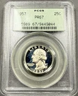 1957 Washington Quarter 25c - PCGS PR67 - OGH Green Holder Light Cameo