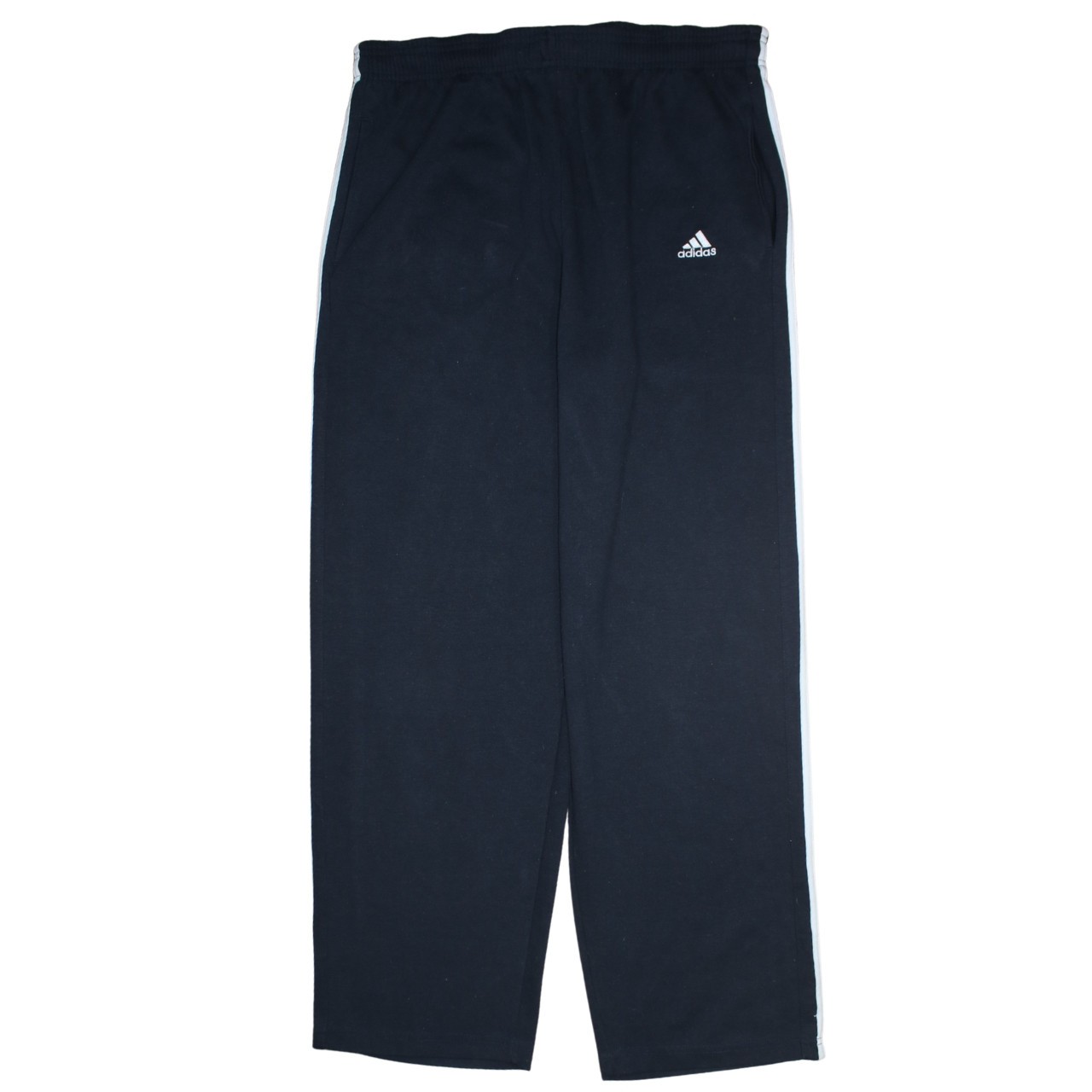 Adidas Mens Track Pants Black Nylon Stripe Elastic Waist Pockets Relaxed XXL