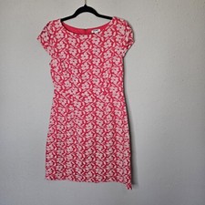 Old Navy Womens 4 Pink Dress White Embroidered Shift Mini Cottage Core Feminine