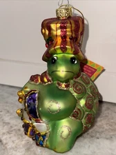 Scottish Christmas Merry Hoppins Collection Turtle Drums Glass Ornament NIB