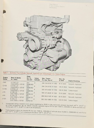 Cummins Diesels C-90 C-105 C-140 J-70 J-80 J-120 DIESEL ENGINE Shop Manual - Picture 5 of 8