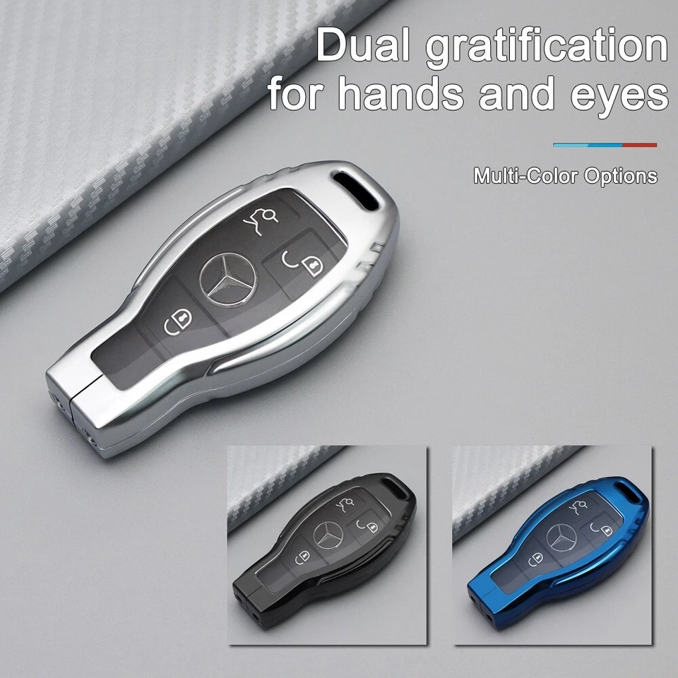 Funda Carcasa Llave Metal Fibra Carbono Para Mercedes Benz B C E S M CLK CLS AMG Foto 4 de 4