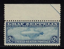 US Airmail Stamp Scott # C15 Blue $2.60 Graf Zeppelin - Mint OG NH