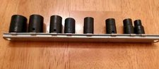 Snap On 1/4" Drive 3/16"-1/2" SAE Shallow 6PT Non Impact Sockets Lot Of 8