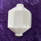 D & S White Milk Glass Lightning Rod Ball Home  Garage Farm Yard Decor 10 Sided