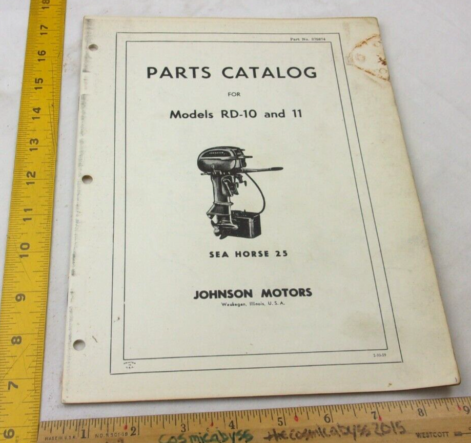 Johnson Motors Models RD-10 RD-11 repair parts catalog 1950s Sea