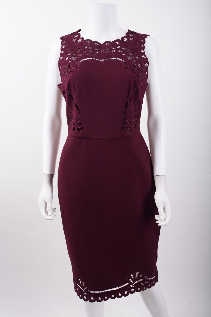 Ted Baker Womens Sheath Dress Verita Cutwork Cut Out Yoke Sz US