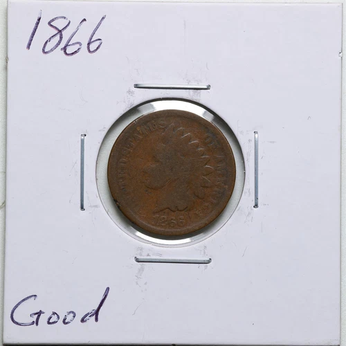 1866 1C Indian Head Cent in Good Condition #2341