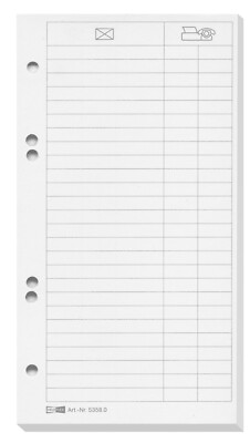 25x Veloflex Ersatzeinlage Papier Adress Telefoneinlage Ringbucheinlage 5358000