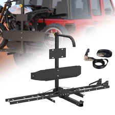600 LBS Steel Motorcycle Carrier Dirt Bike Rack Ramp Hitch Mount Hauler Black