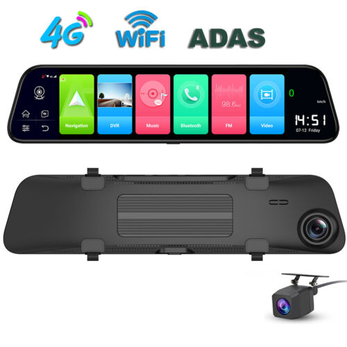 Caméra de tableau de bord de voiture 4G Android 8.1 ADAS enregistreur de lecteur miroir DVR GPS navigateur - Photo 1 sur 11