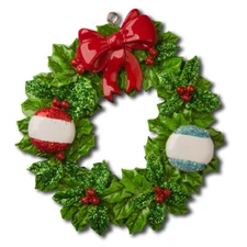Wreath Family 2 3 4 5 6 7 Personalized  Christmas Ornament