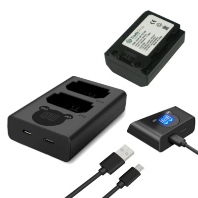 Akku + Doppel Ladegerät Set mit LCD für Sony Alpha 7R III ILCE-7RM3 A7R III A7R3