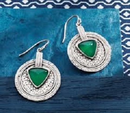 Silpada 925 Sterling Silver Emerald Isle Green Agate Earrings W3286 - Picture 9 of 12