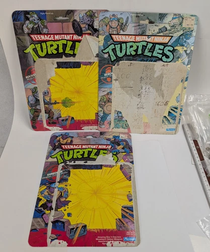 1988 Playmates TMNT Teenage Mutant Ninja Turtles Bebop Rocksteady Worn Cards