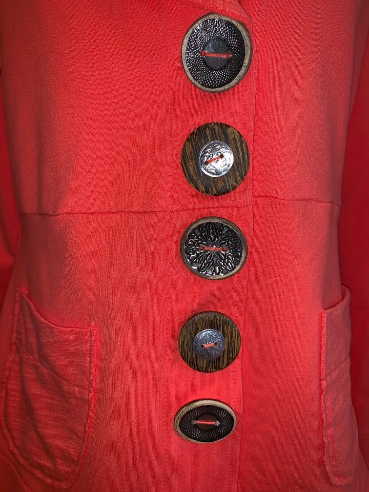 Blazer expresivo tejido Artístico naranja coral talla mascota mediana Neon Buddha para mujer $112 Foto 2 de 4