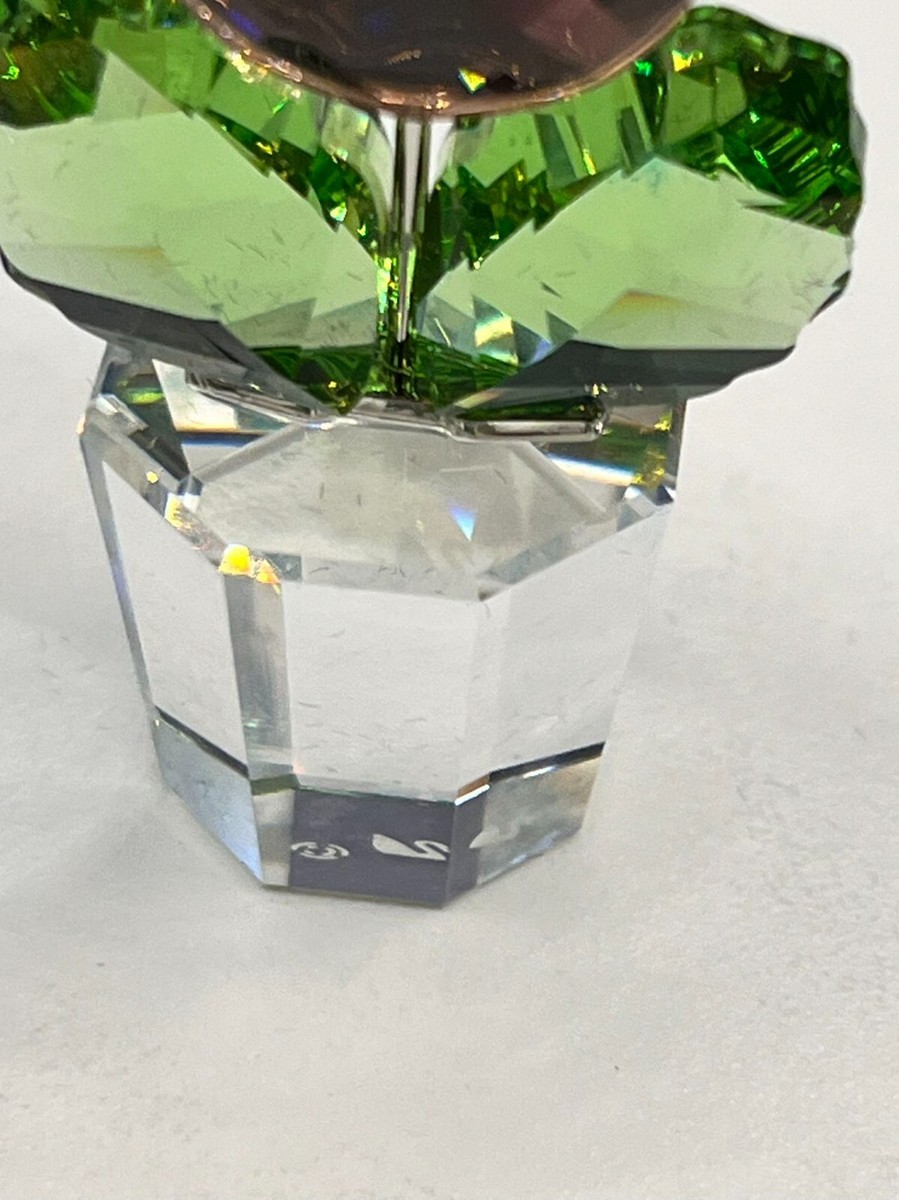 Swarovski Crystal Figurine Happy Flower Pink Rose 5.0CM/ 2.0IN