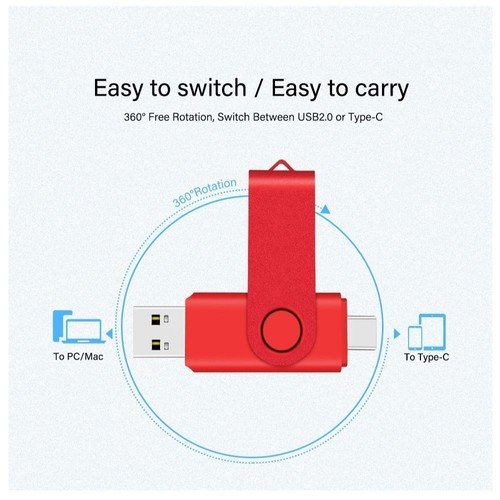 Dual Drive USB Flash Drive 8GB 16GB OTG U Disk Type C Memory Stick - Afbeelding 8 van 12