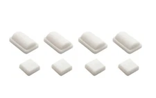 WHITE Rubber Feet Screw Cover 8 PACK + 3M Pads for Nintendo Wii Console System