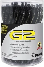 36/pack PILOT G2 Premium Gel Roller Pens Fine Point 0.7mm BLACK