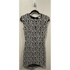 SILENCE + NOISE Black And White Geometric Mini Dress Size S