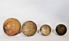Lot of 4 Antique Clay Marbles Varies Sizes