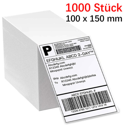 1000 Stück Thermo Versand Etiketten 100 x 150 mm Leporello für DPD DHL GLS Zebra