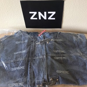 supreme logo denim turnout jacket