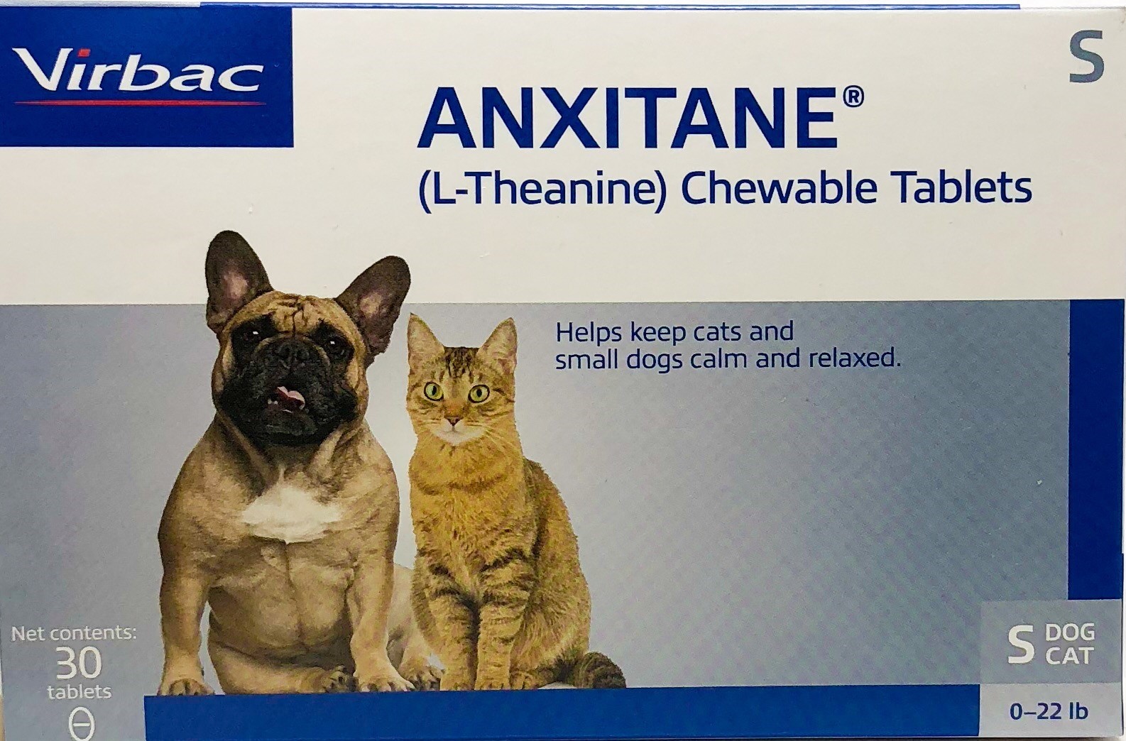 Virbac Anxitane S Dog & Cat Chewable tabs 50mg 30ct Helps Keep Pet Calm