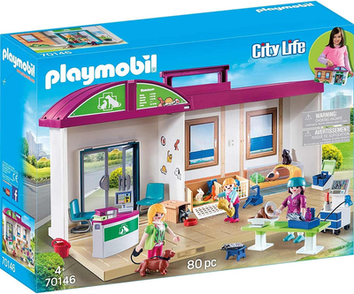Playmobil City Life 70146 Take Along Vet Clinic with lots of equipment, animals